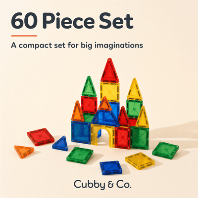 Magnetic tiles for flat patterns and 3D creative builds