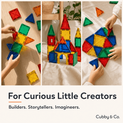 Colourful magnetic tiles for curious little creators